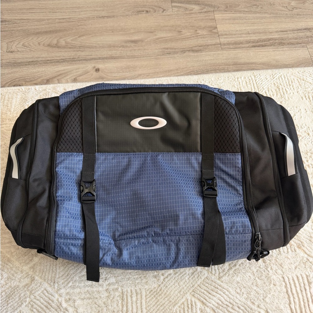 Oakley Black and Blue Duffel Bag